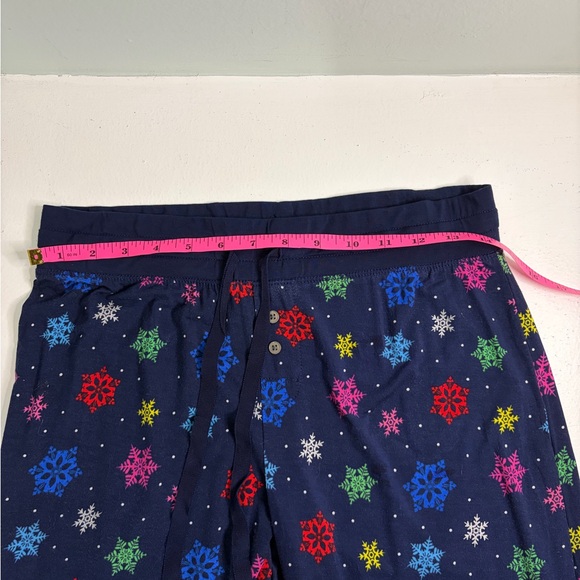 GAP Navy Snowflake Long Sleeve Top & Bottoms pajama set size S - Picture 14 of 14
